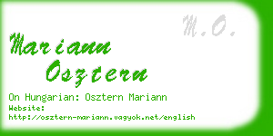 mariann osztern business card